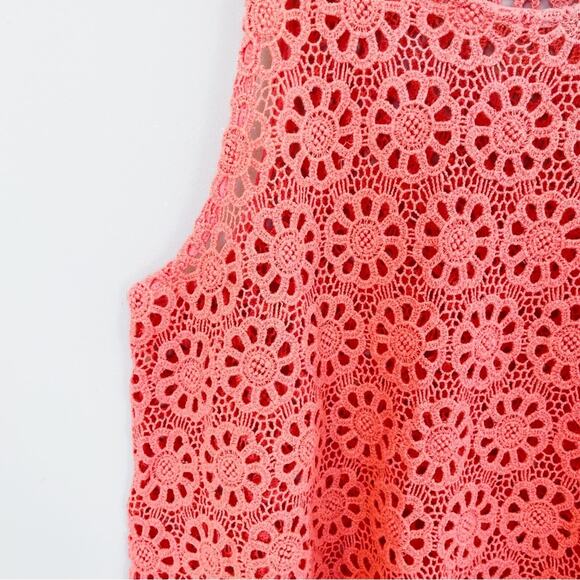 Urban Outfitters Daisy Lace Swing Top Coral Medium EUC - Picture 7 of 13